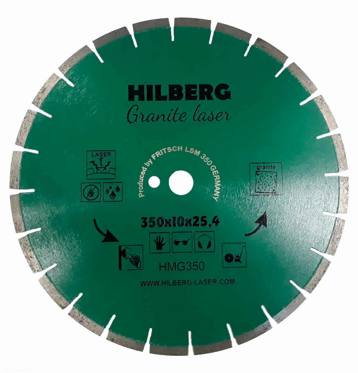 Диск алмазный отрезной 350*25,4*10 Hilberg Гранит Лазер HMG350