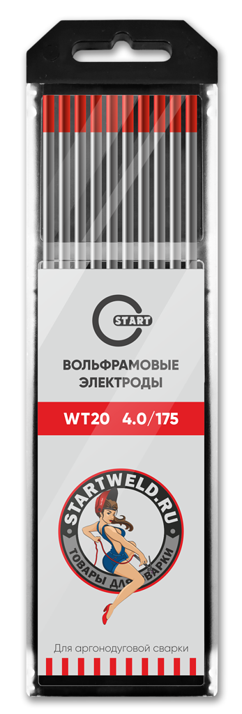 Вольфрамовый электрод WT 20 4,0х175 (красный) WT2040175