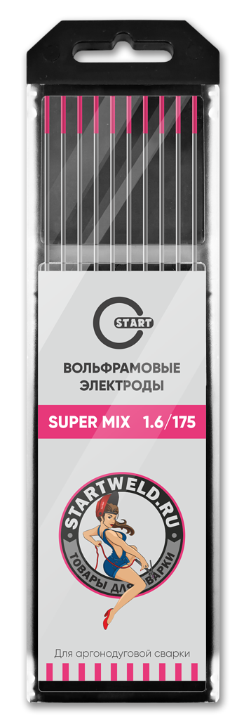 Вольфрамовый электрод SUPER MIX 1,6х175 (розовый) WE16175