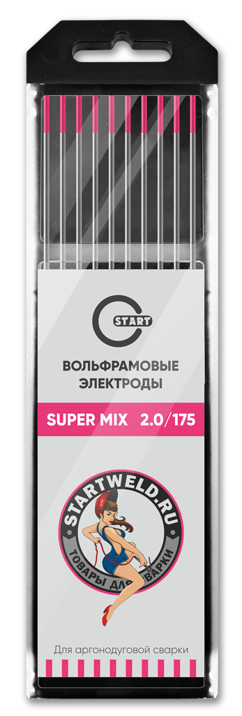 Вольфрамовый электрод SUPER MIX 2,0х175 (розовый) WE20175