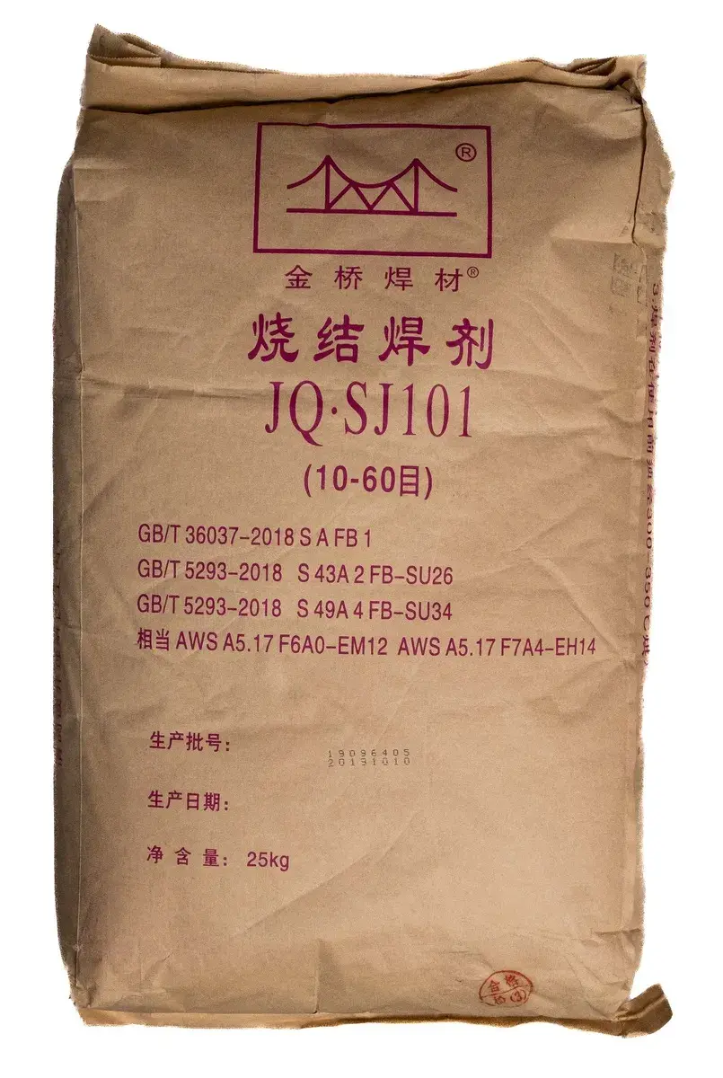 Щелочный спеченный флюс для нержавеющей стали JQ.SJ601 (мешок 25кг) (OK Flux 10.99)