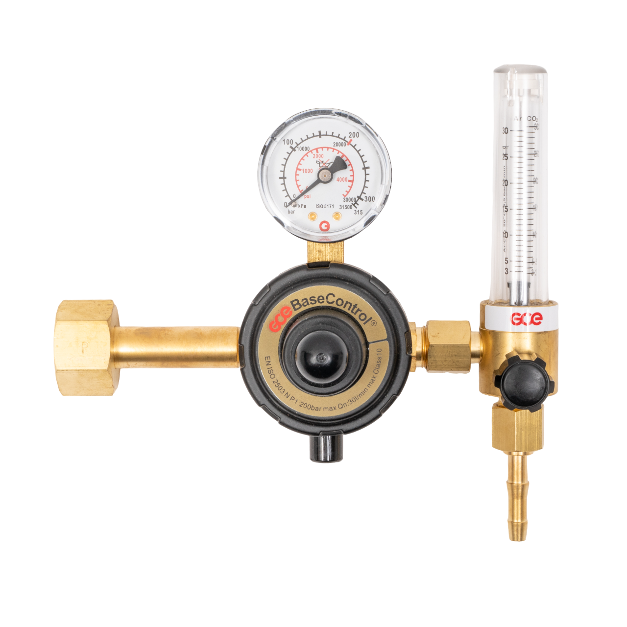 Регулятор для углекислого газа  и аргона Base Control SE FLOW ARG - AR/CO2 - 200/- бар, ротаметр 0-30/32 л/мин GCE