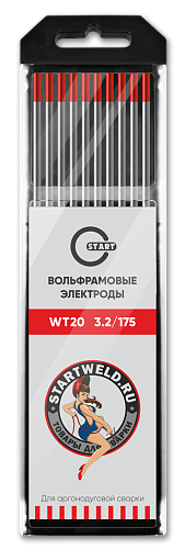 Вольфрамовый электрод WT 20 3,2х175 (красный) WT2032175 Вольфрамовый электрод WT 20 3,2х175 (красный) WT2032175